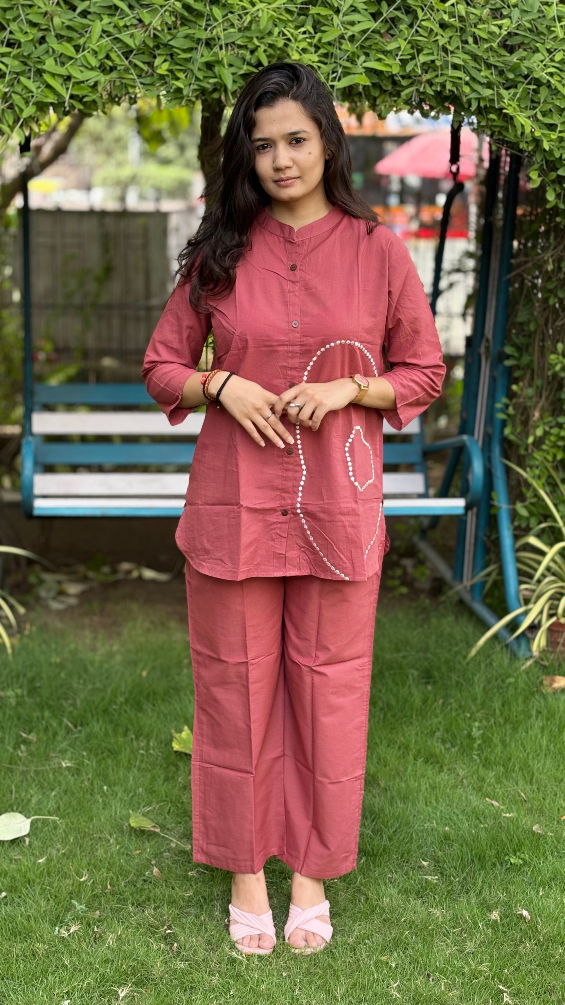 RUST COLOUR JAIPURI COTTON COORDSETS