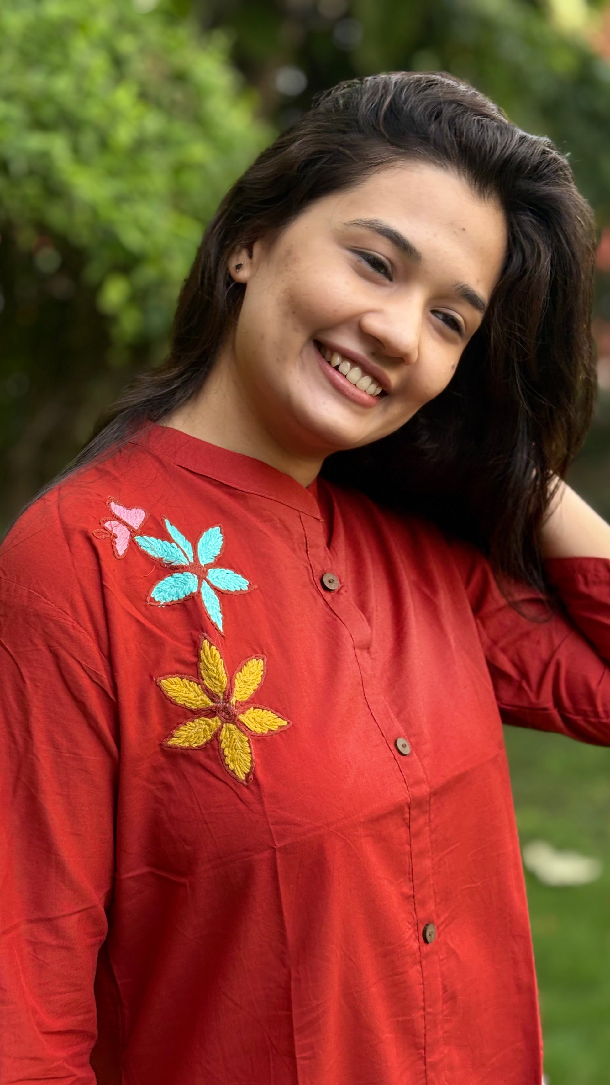 BRIGHT RUST PURE MAL COTTON COORD SET