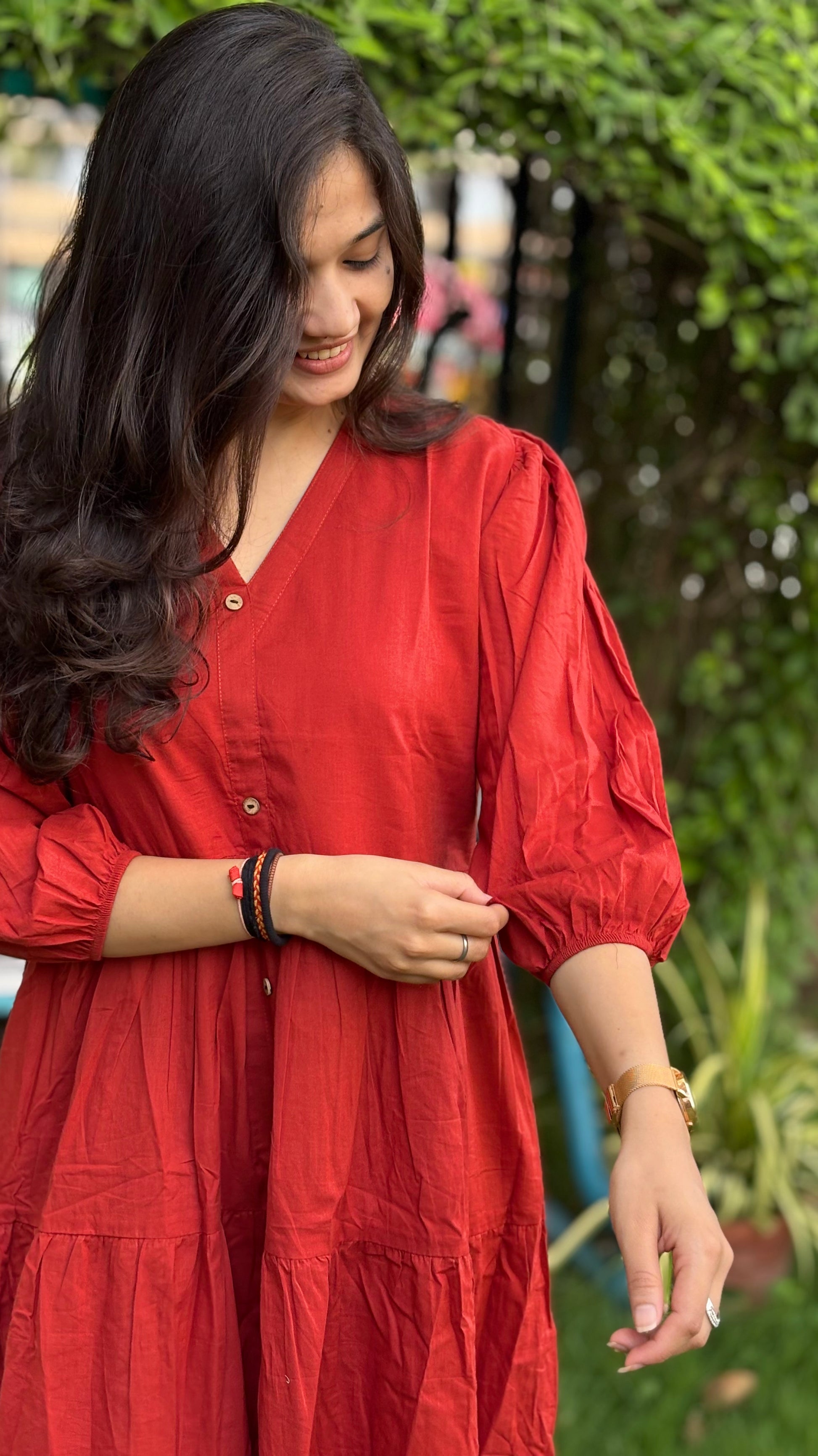 RUST FROCK STYLE COTTON KURTIES