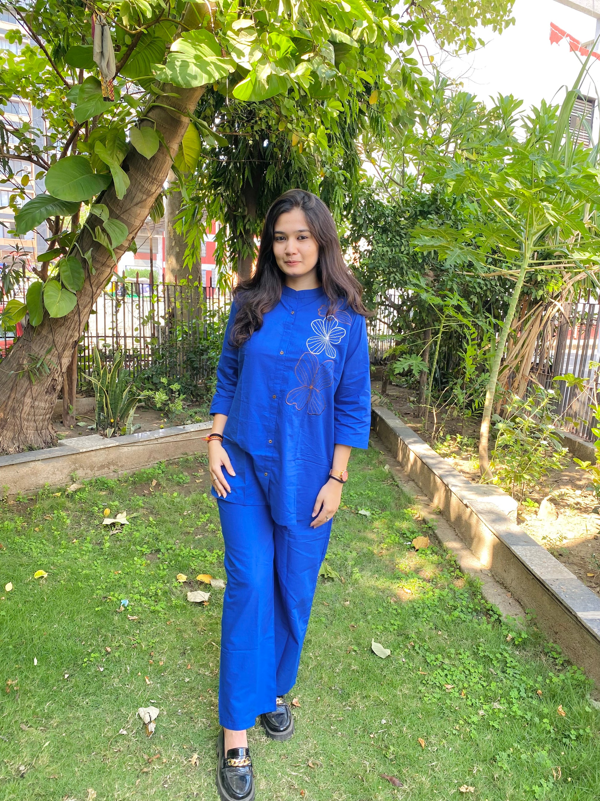 ROYAL BLUE CLASSY PURE COTON COORDS