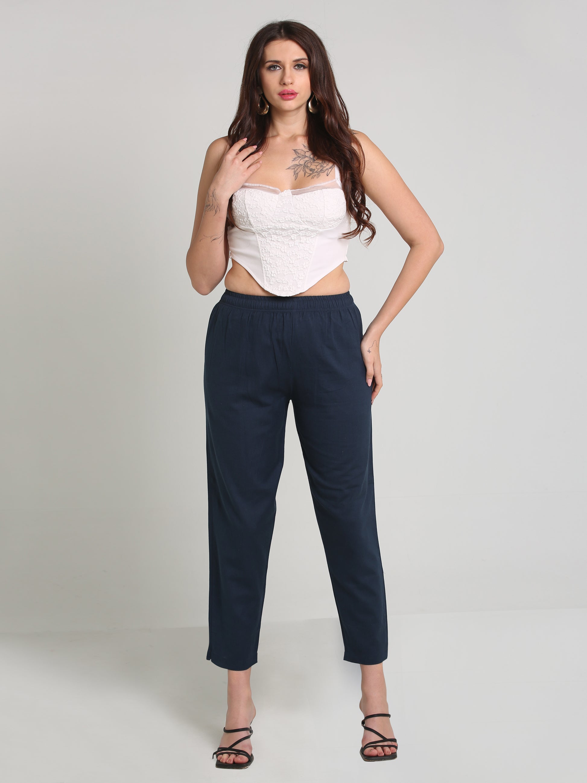 Navy Blue Pure Cotton Pants