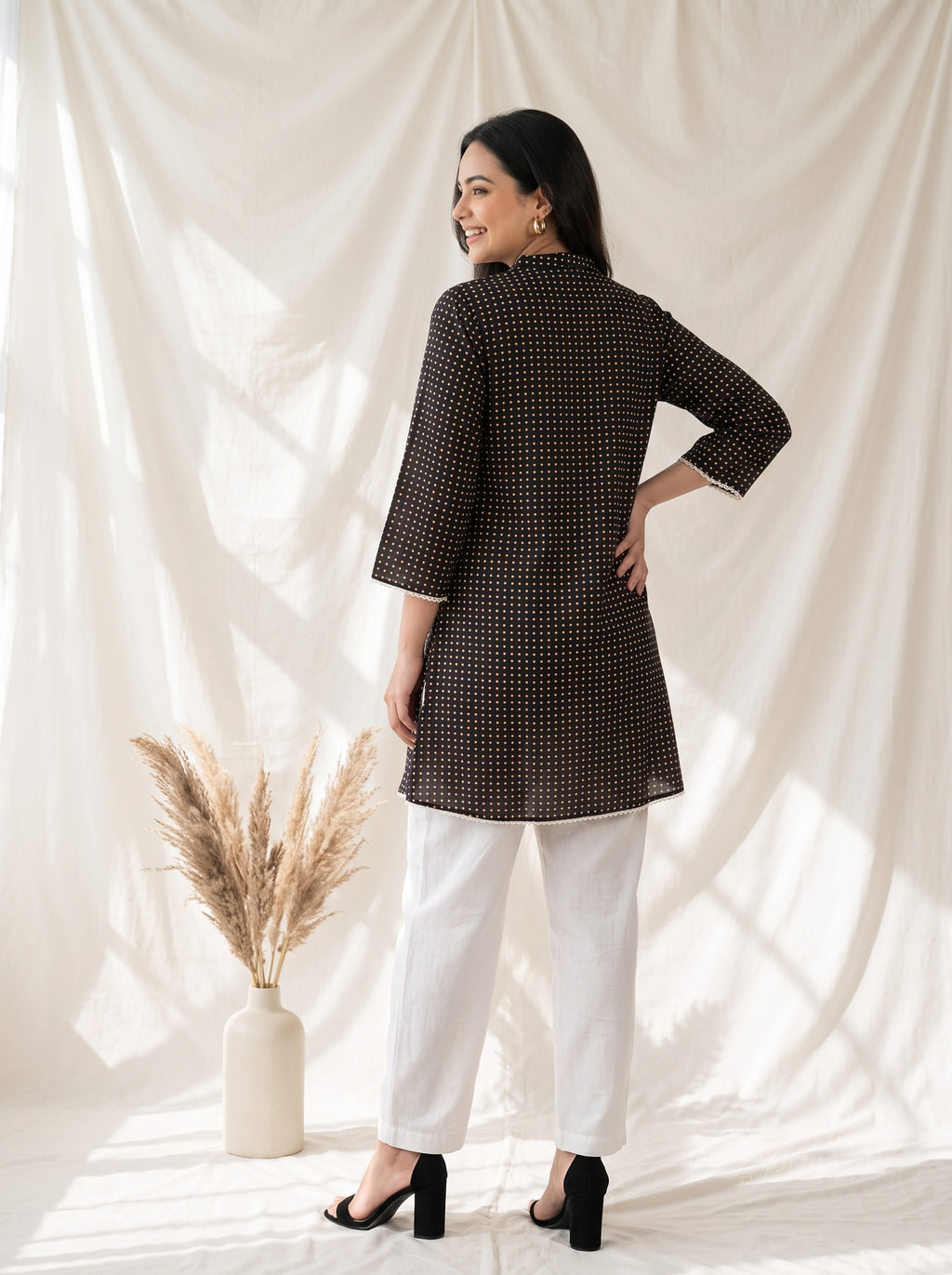 Brown Printed Cotton Top