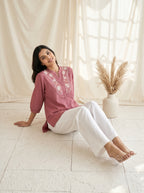 Dusty Rose Embroidered Tunic