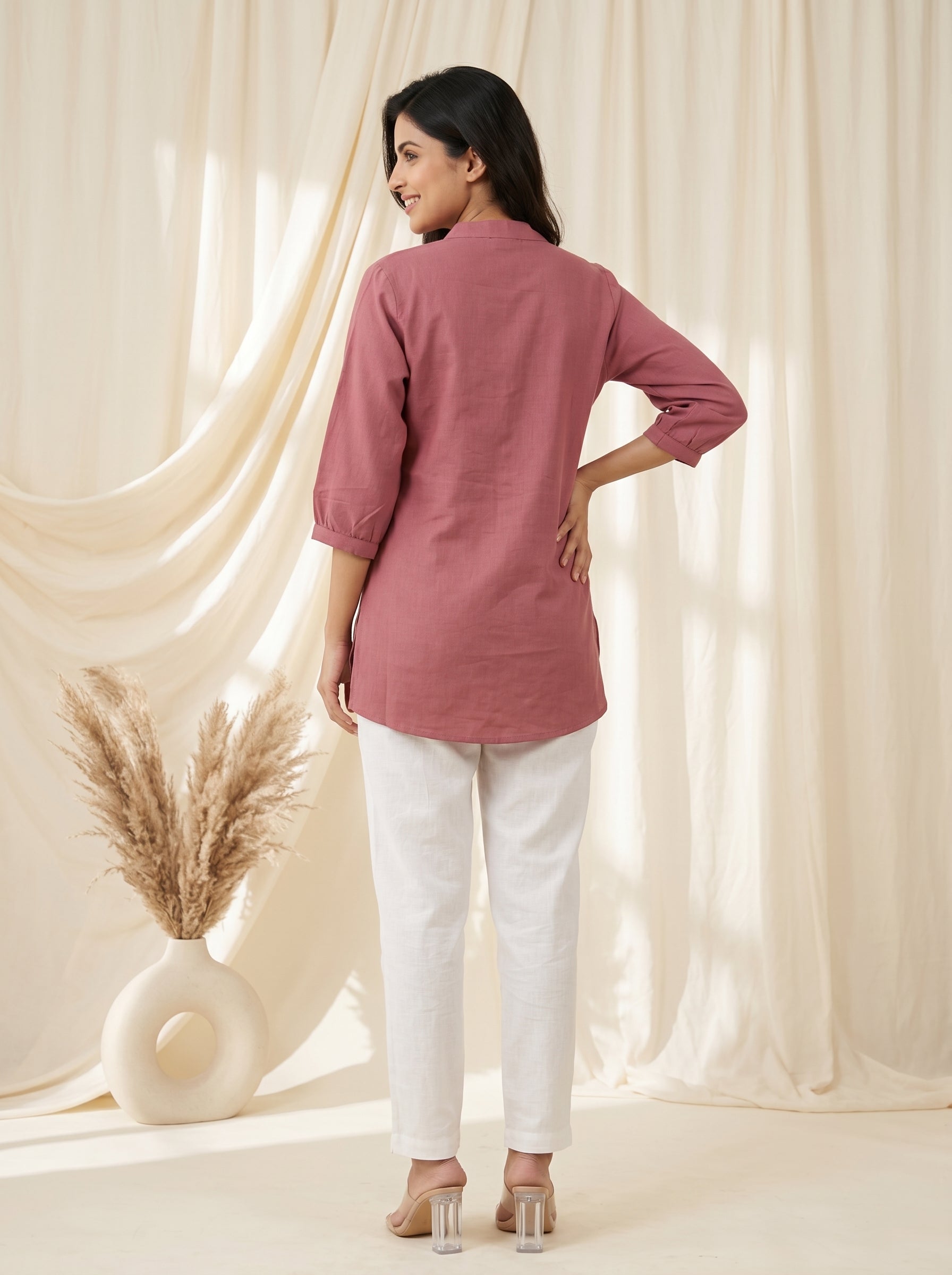 Dusty Rose Embroidered Tunic