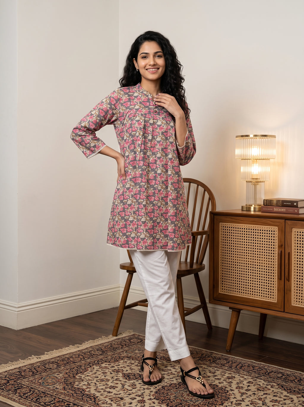Women's Floral Printed Cotton Top