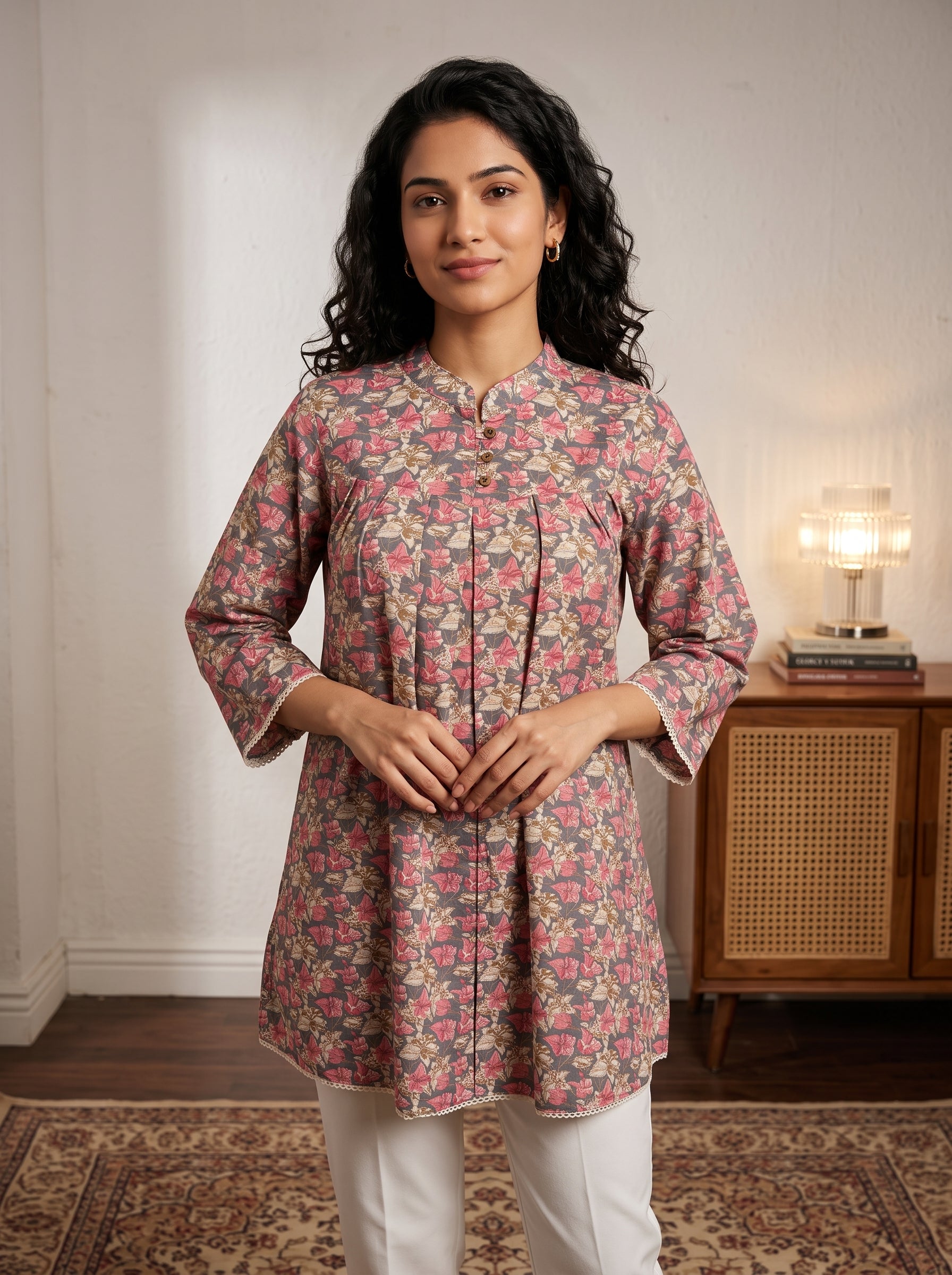 Women's Floral Printed Cotton Top
