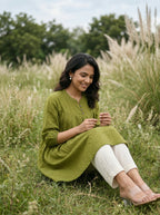 Women's Olive Green  A-Line Tunic Top