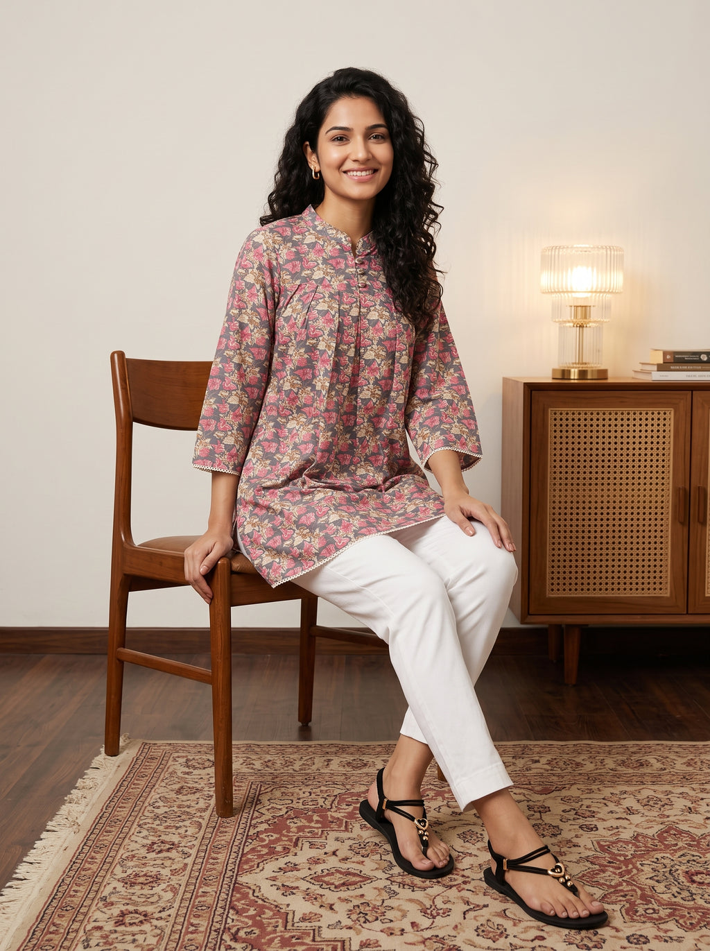 Women's Floral Printed Cotton Top