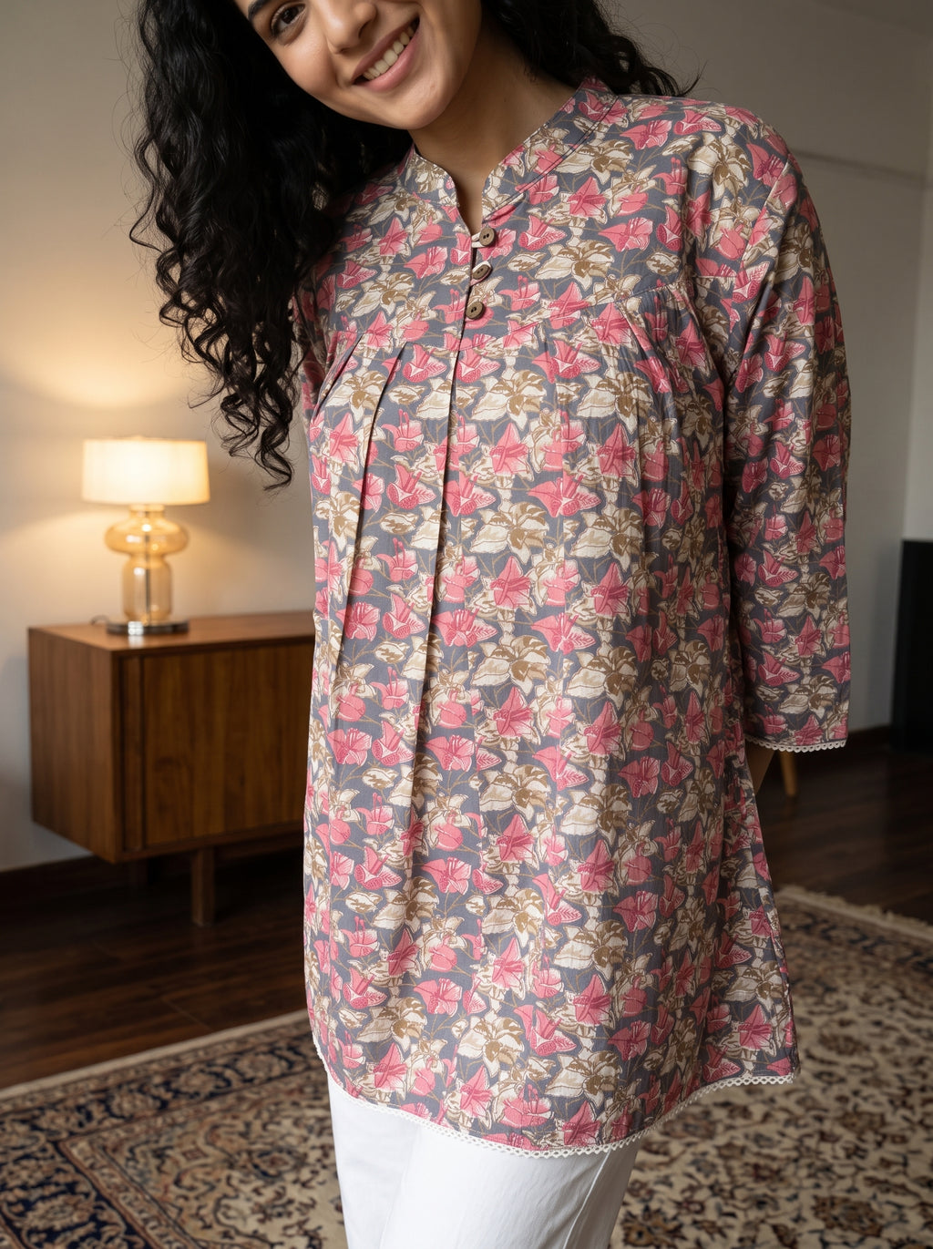 Women's Floral Printed Cotton Top