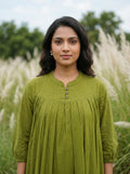 Women's Olive Green  A-Line Tunic Top