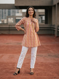 Women's Multicolor Chevron Printed Cotton Tunic