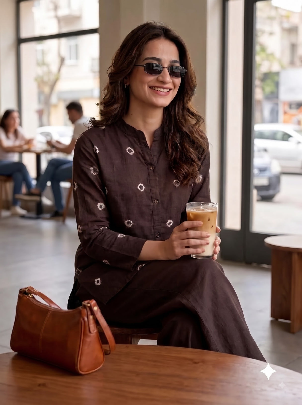 Brown Bandhani Tie Dye Co-Ord Set
