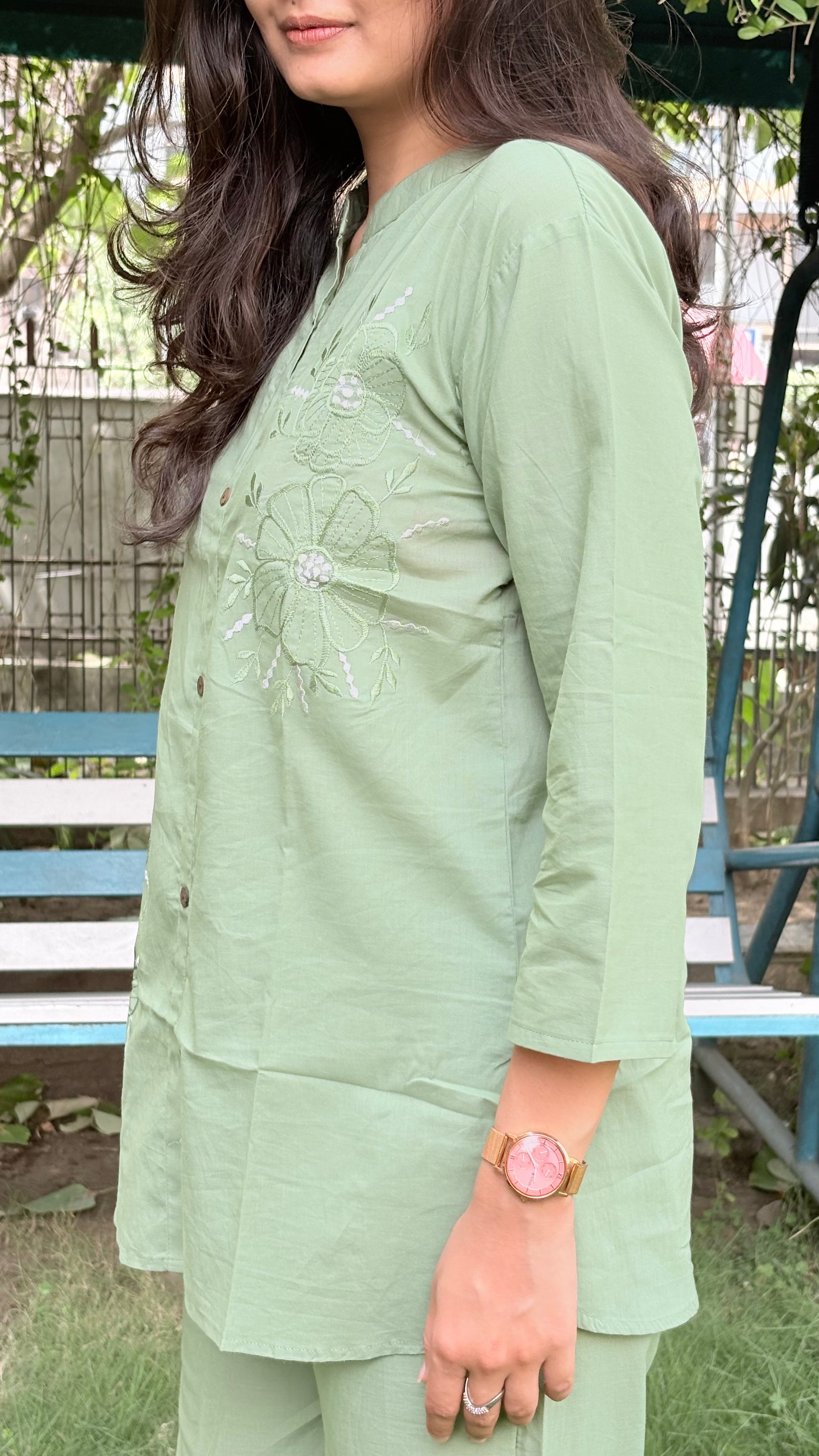 PISTA GREEN SHADE COTTON COORDS SETS