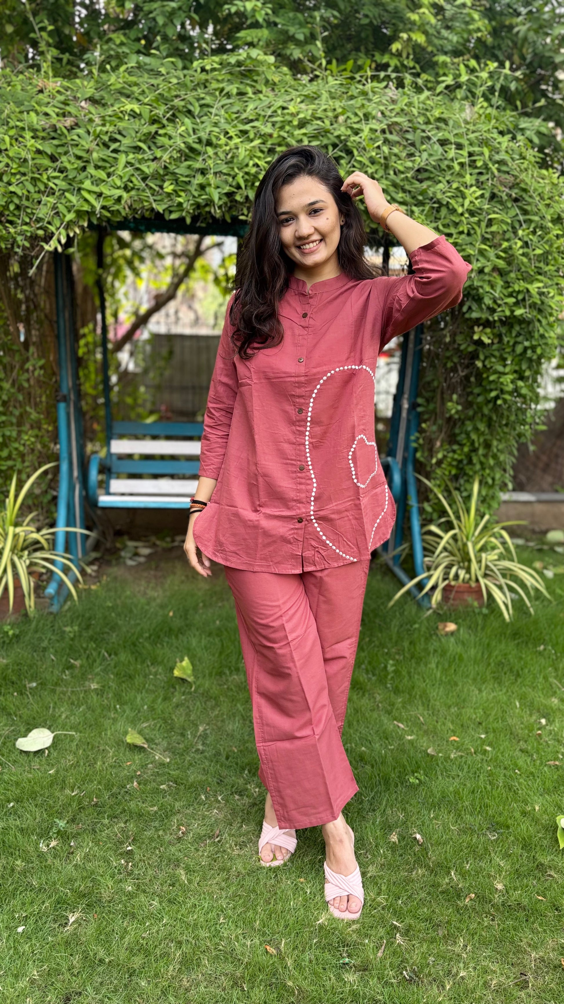 RUST COLOUR JAIPURI COTTON COORDSETS