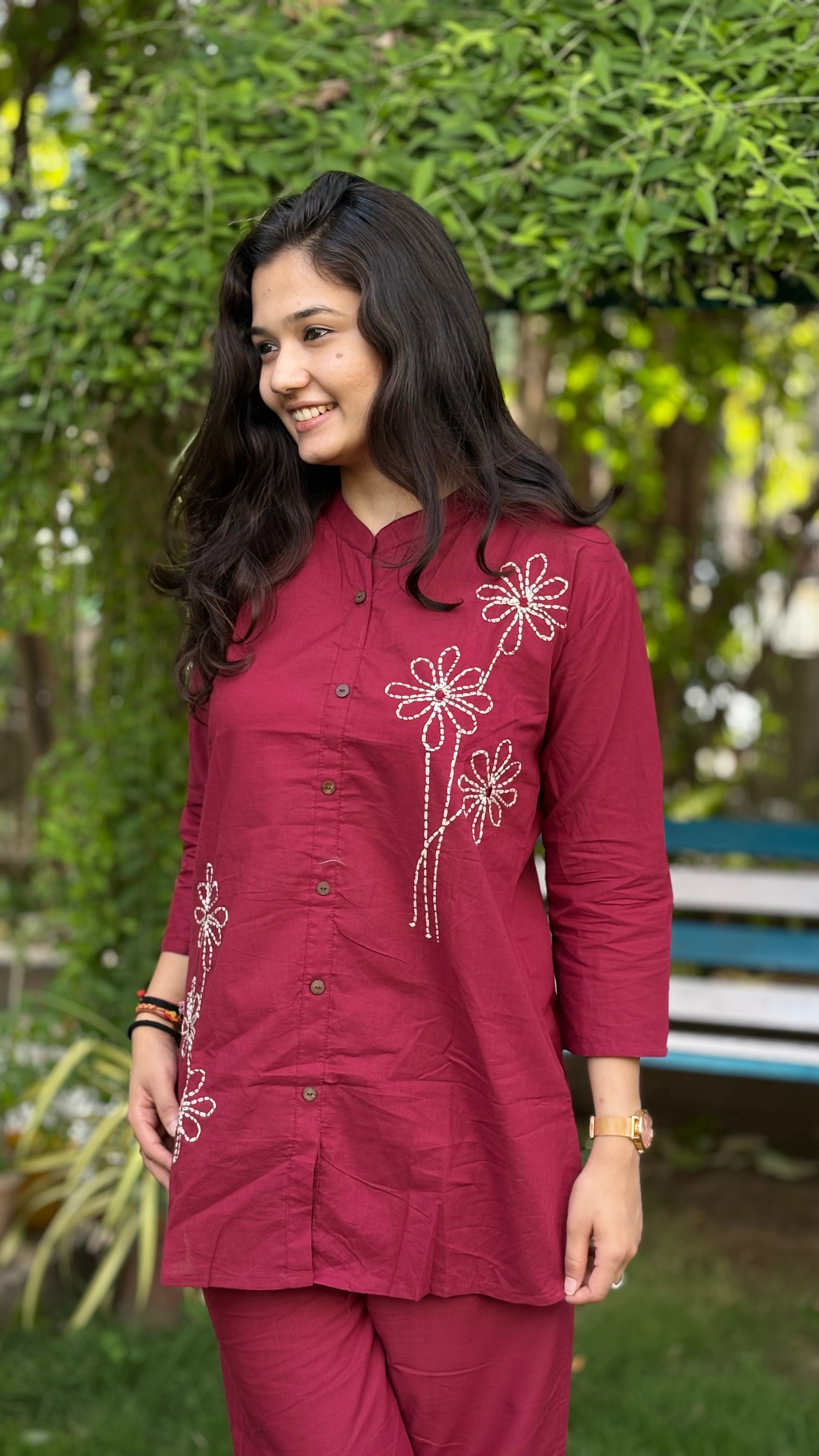 MAROON PURE COTTON COORD SETS