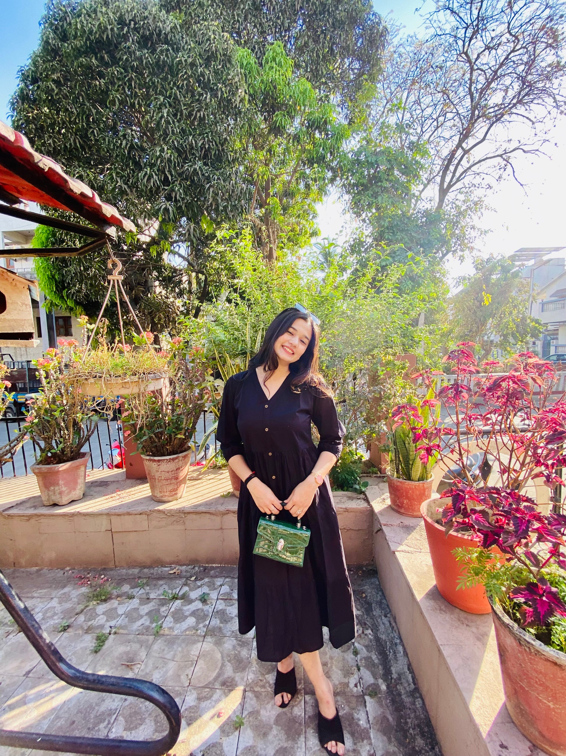 BLACK PURE MAL COTTON FROCK STYLE KURTIES