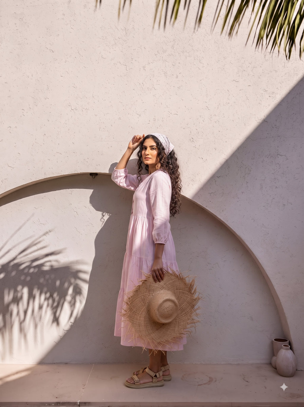 Blush Pink Tiered Maxi Dress