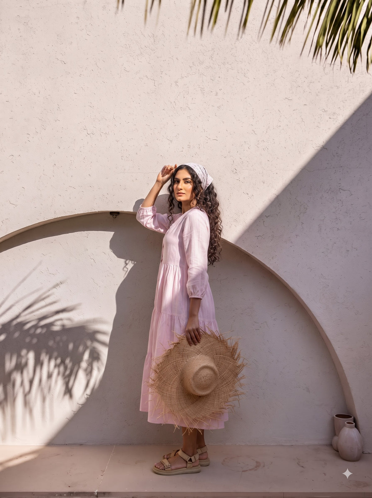 Blush Pink Tiered Maxi Dress