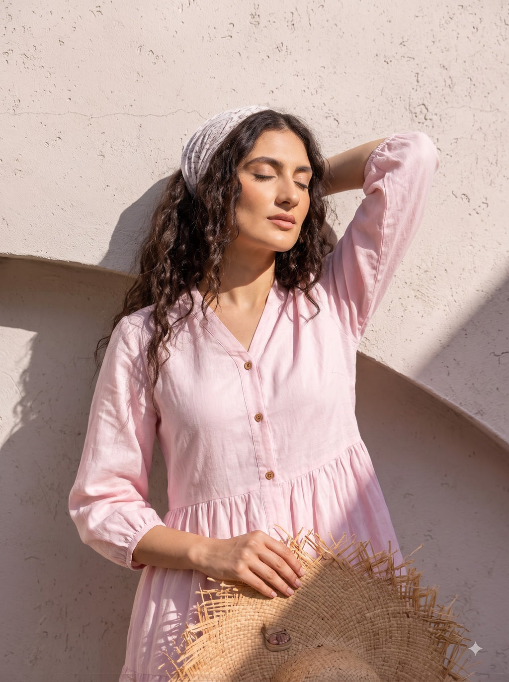 Blush Pink Tiered Maxi Dress