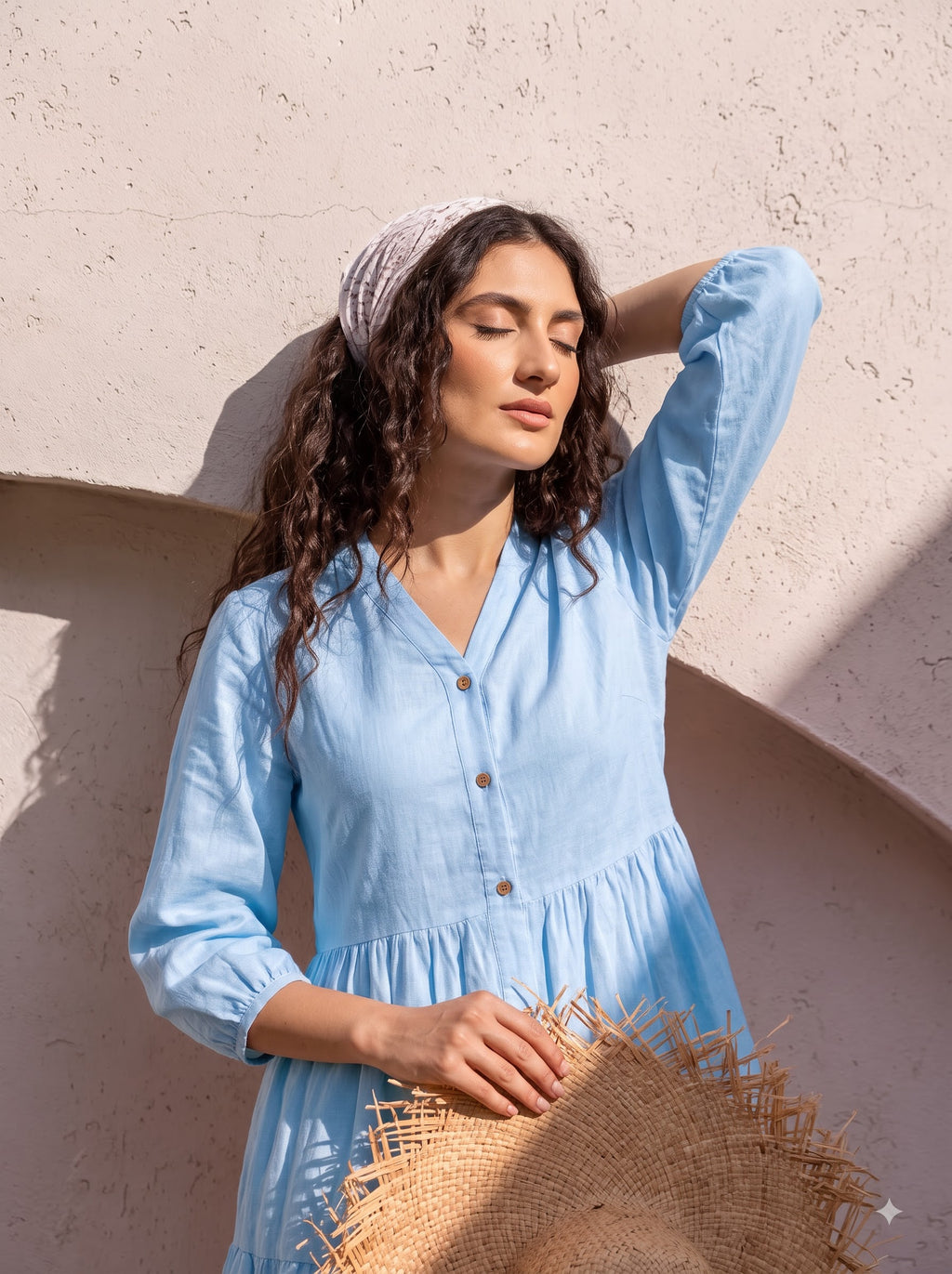 Sky Blue Tiered Maxi Dress