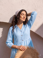 Sky Blue Tiered Maxi Dress