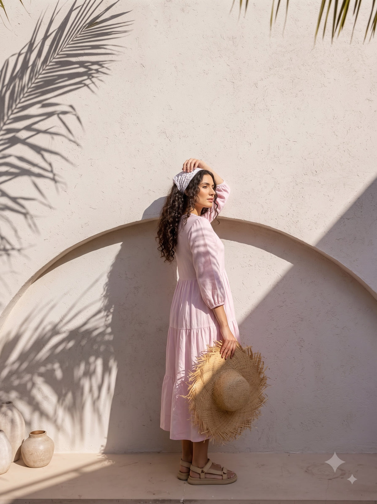 Blush Pink Tiered Maxi Dress