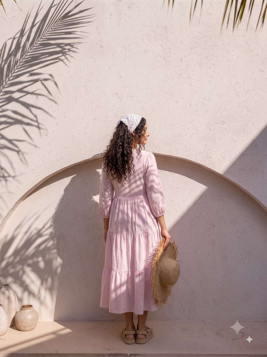 Blush Pink Tiered Maxi Dress
