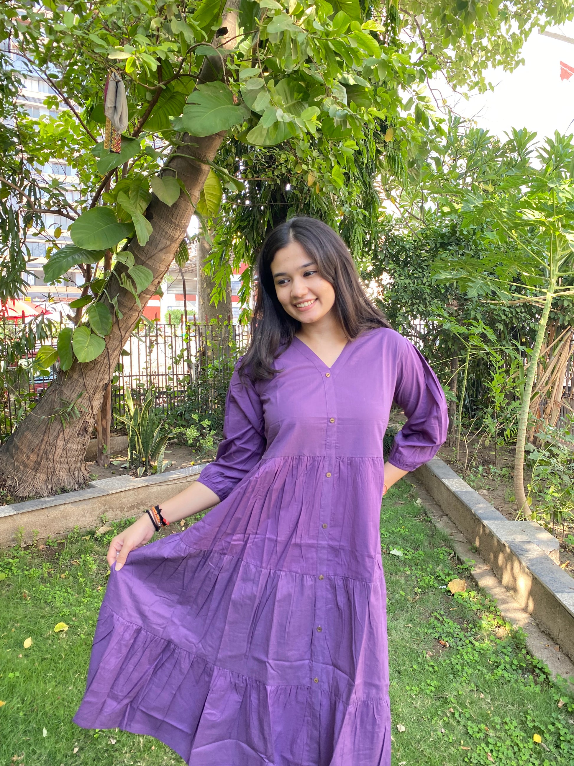PURPLE COLOURED FROCK STYLE KURTIES
