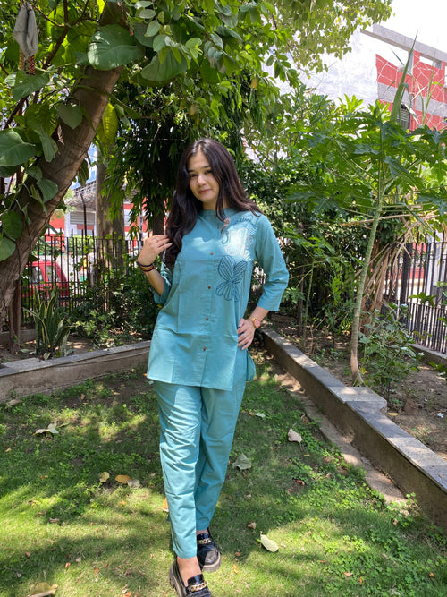 BLUISH SHADE PURE MAL COTTON COORDS
