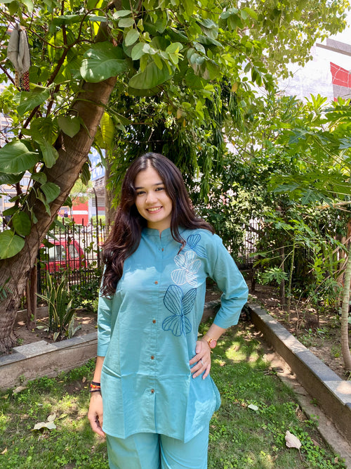 BLUISH SHADE PURE MAL COTTON COORDS