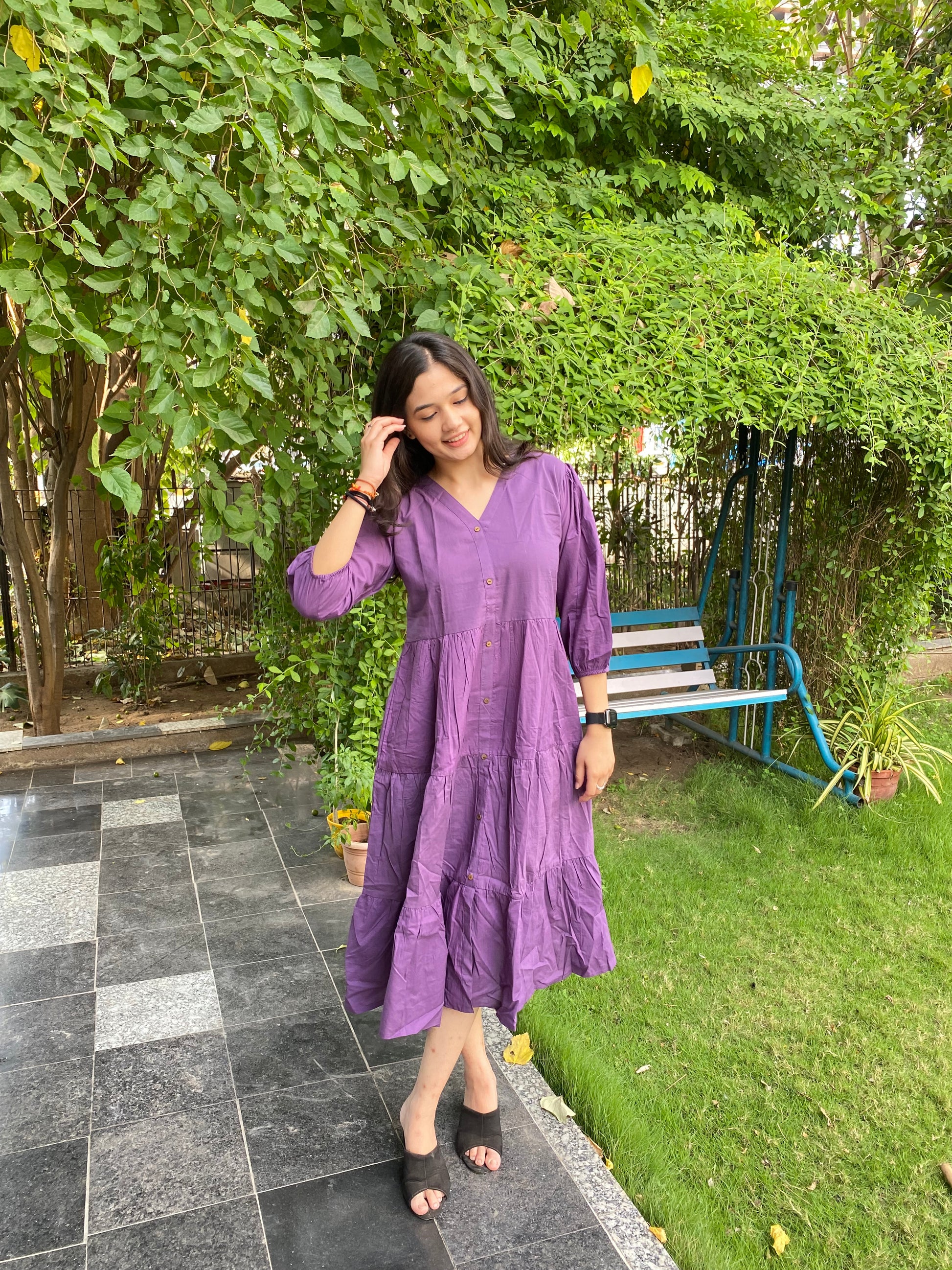 PURPLE COLOURED FROCK STYLE KURTIES