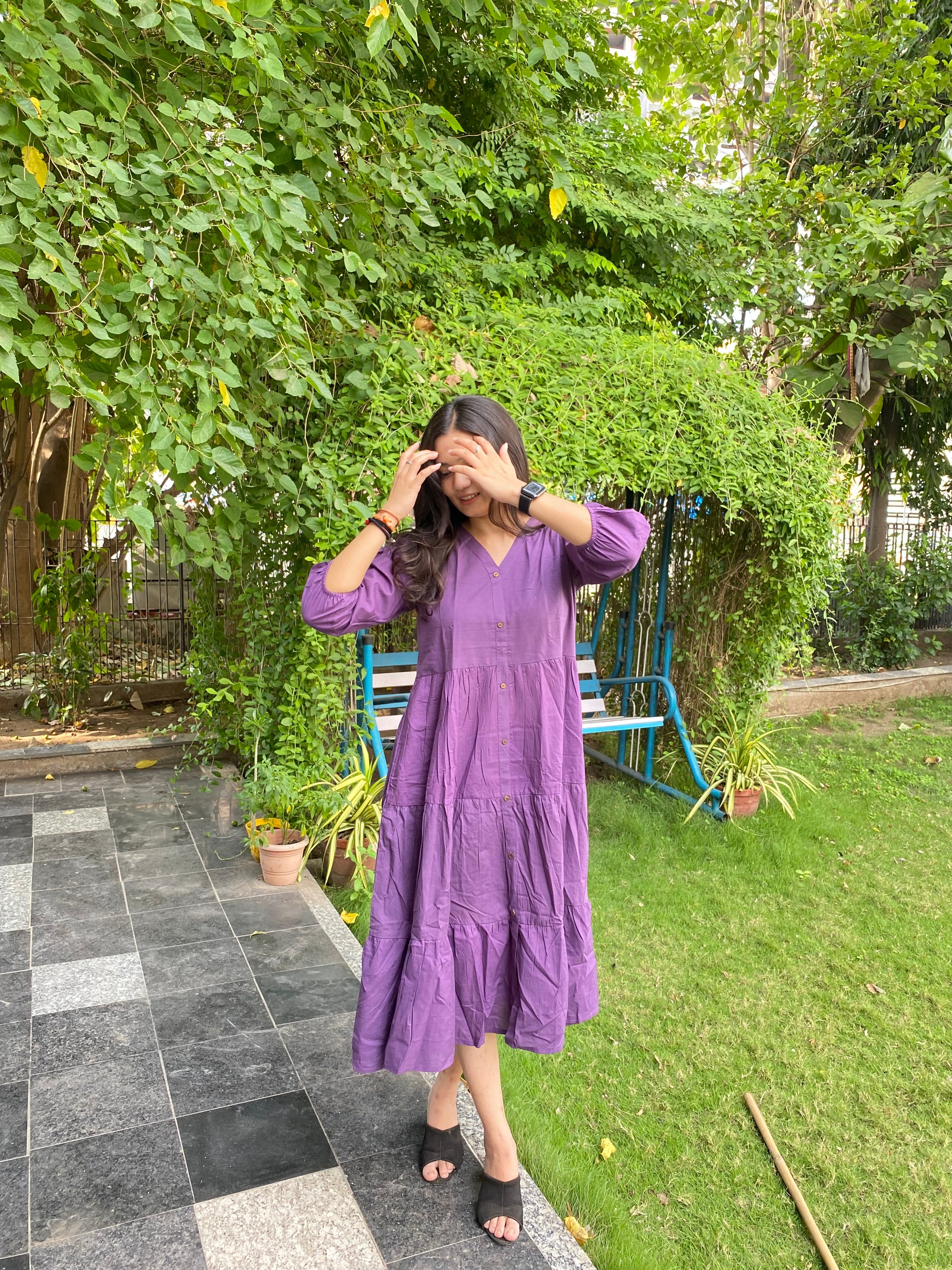 PURPLE COLOURED FROCK STYLE KURTIES