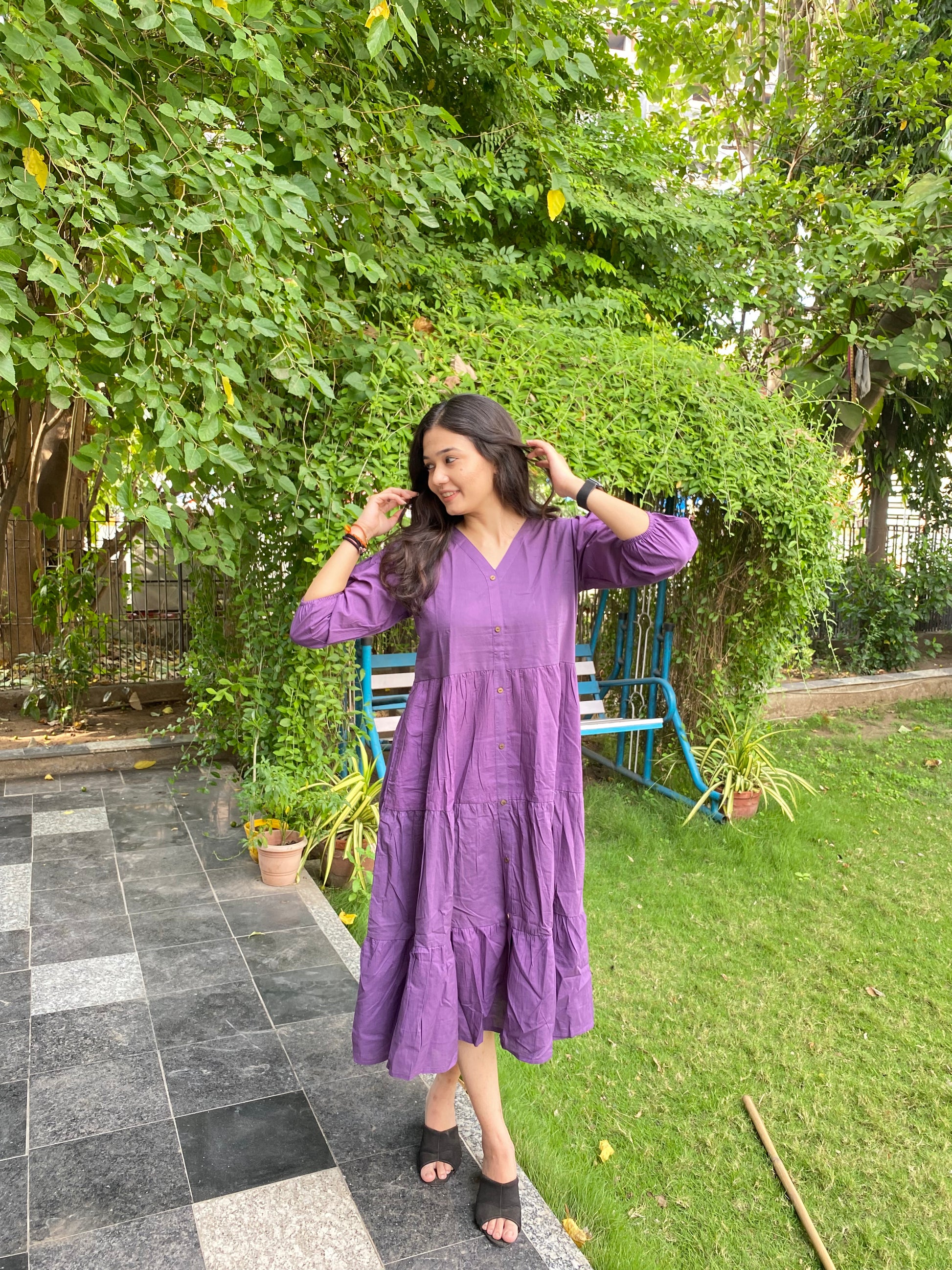 PURPLE COLOURED FROCK STYLE KURTIES