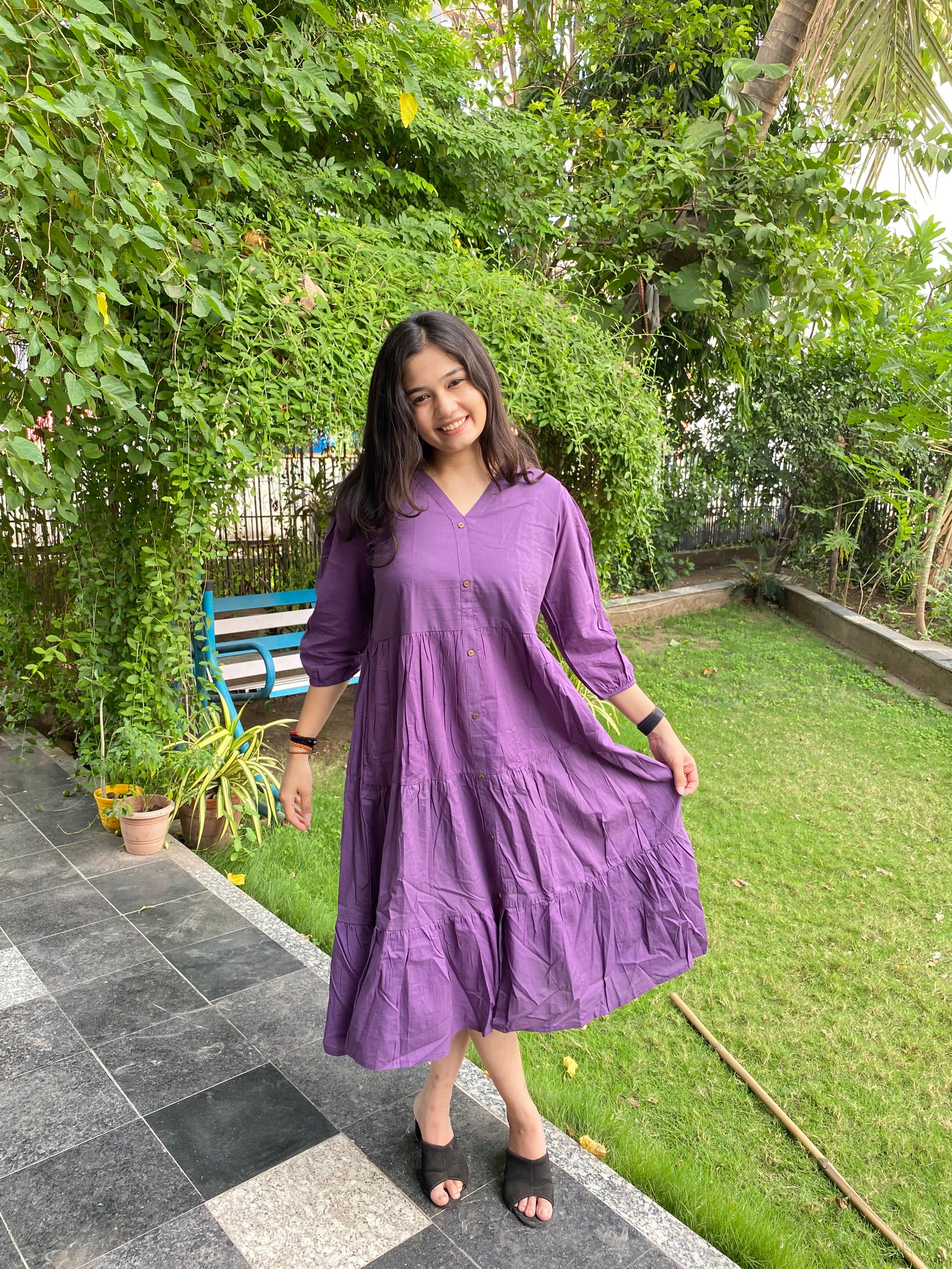 PURPLE COLOURED FROCK STYLE KURTIES