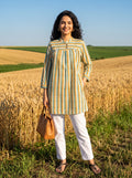 Women's Multicolor Chevron Print Cotton Top