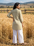Women's Multicolor Chevron Print Cotton Top