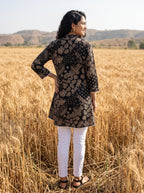 Women's Black Paisley Cotton Top