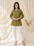 Olive Green Solid A-Line Tunic