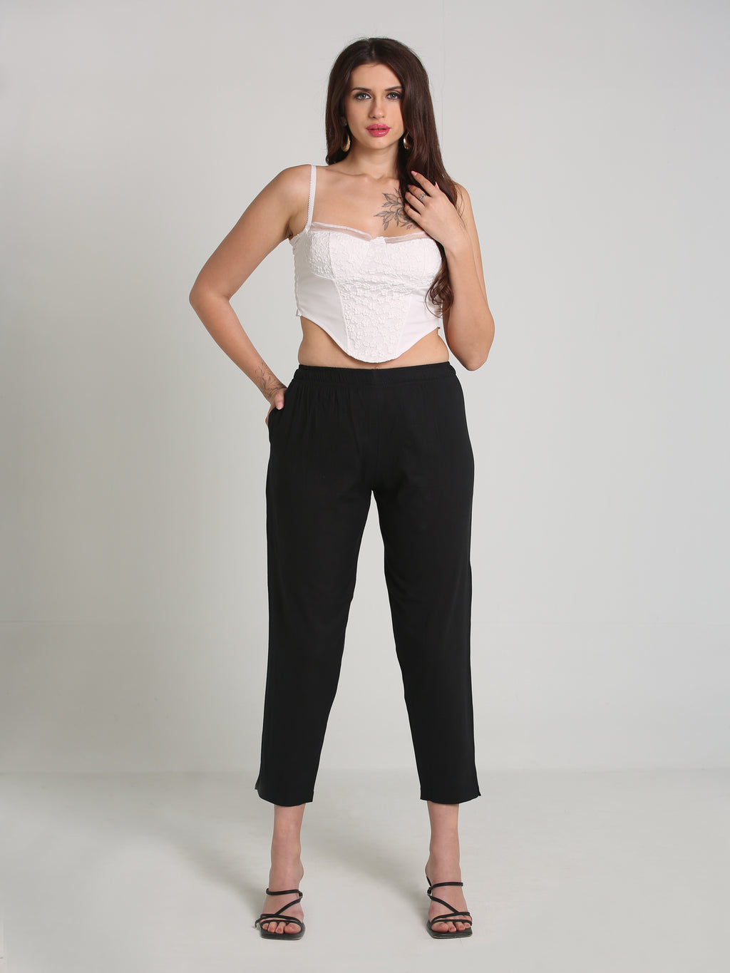 Women Black Cotton Pant