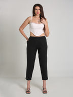 Women Black Cotton Pant