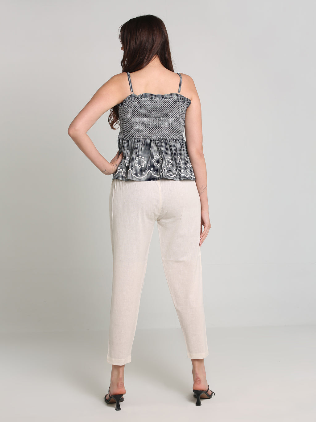 Women Offwhite Cotton Pant