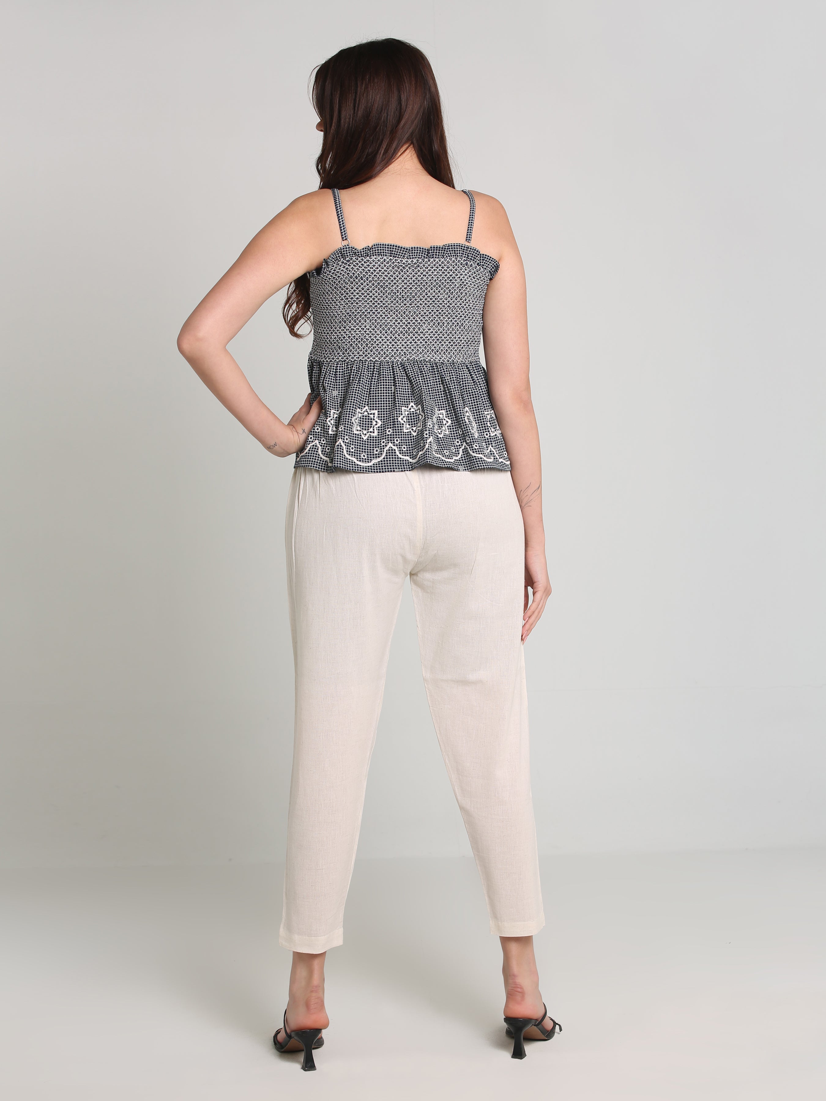 Women Offwhite Cotton Pant