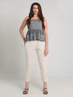 Women Offwhite Cotton Pant