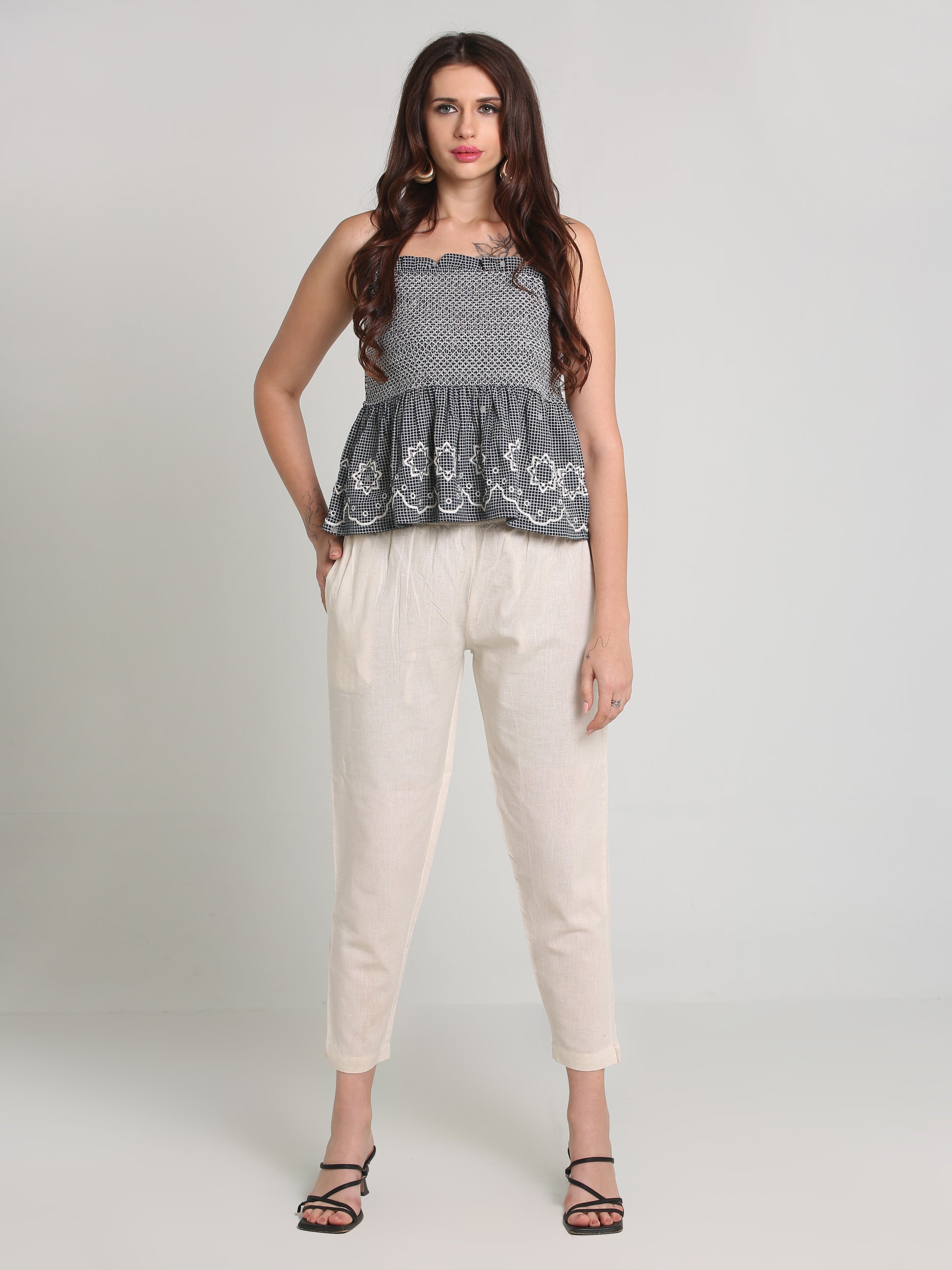 Offwhite Natural Cotton Pants
