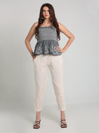 Women Offwhite Cotton Pant