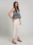 Women Offwhite Cotton Pant
