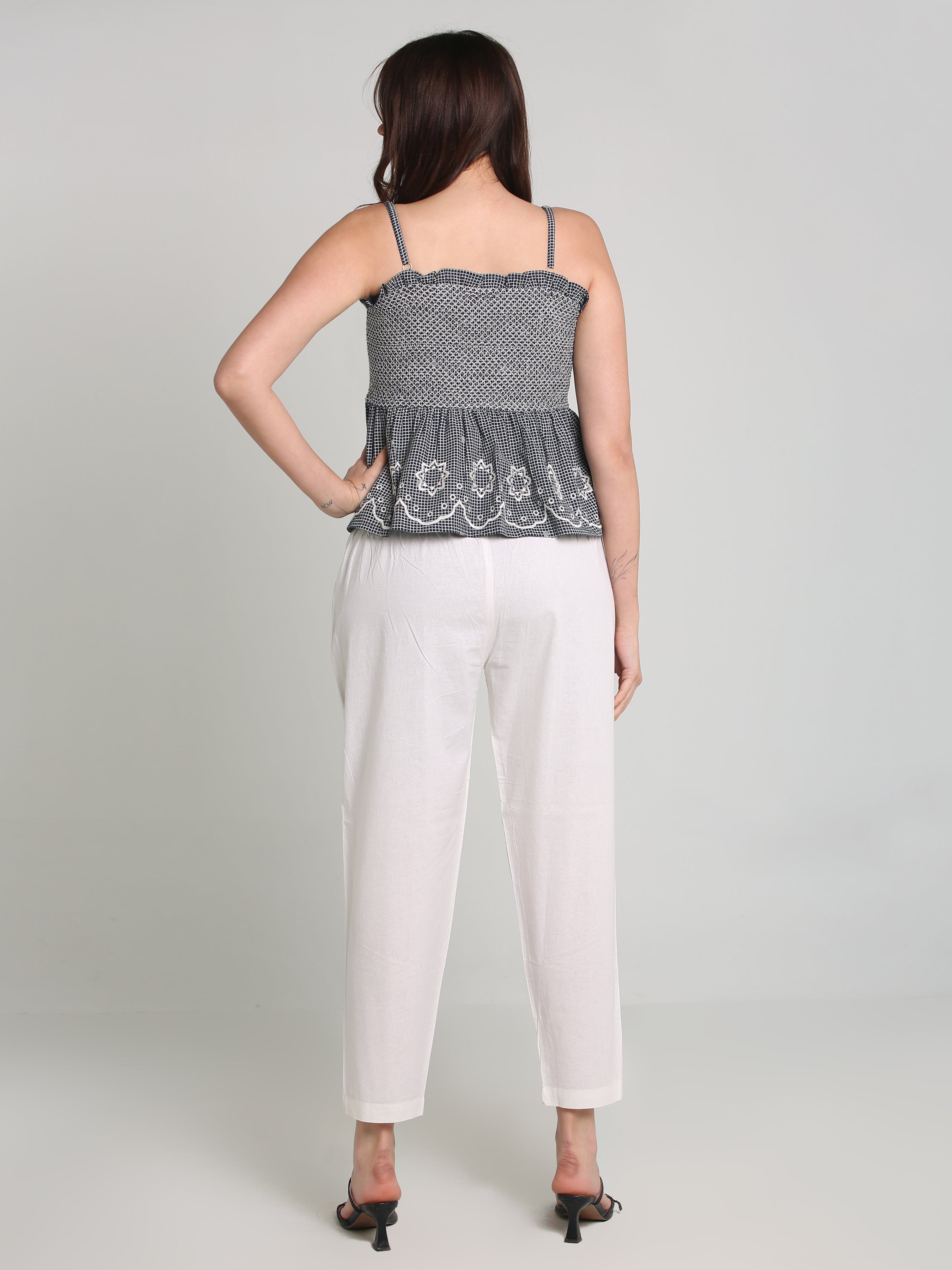 Women White Cotton Pant