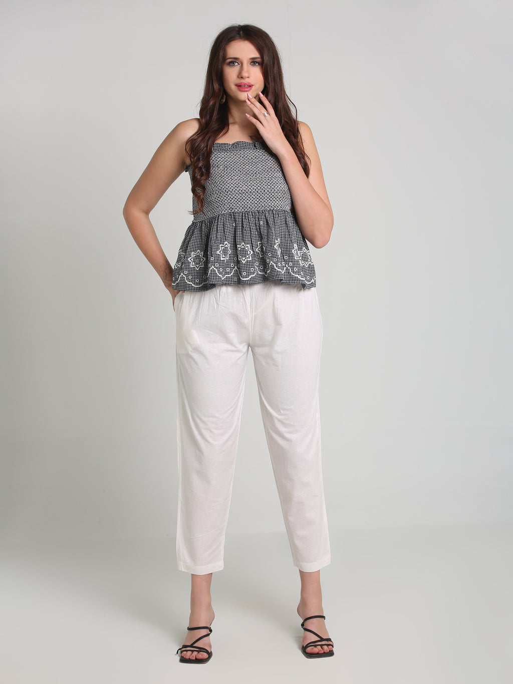 Women White Cotton Pant