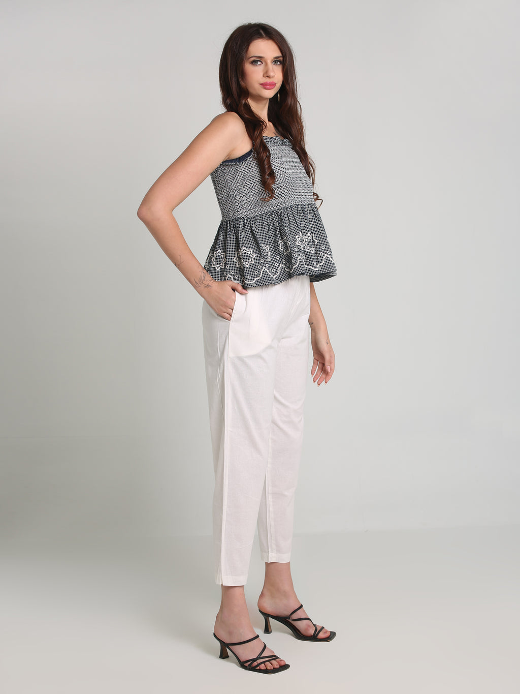 Women White Cotton Pant
