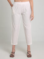 Women White Cotton Pant